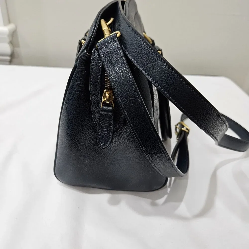 Vintage Coach Madison Sutton Leather Satchel Bag 4410 Navy Zip Made in Italy